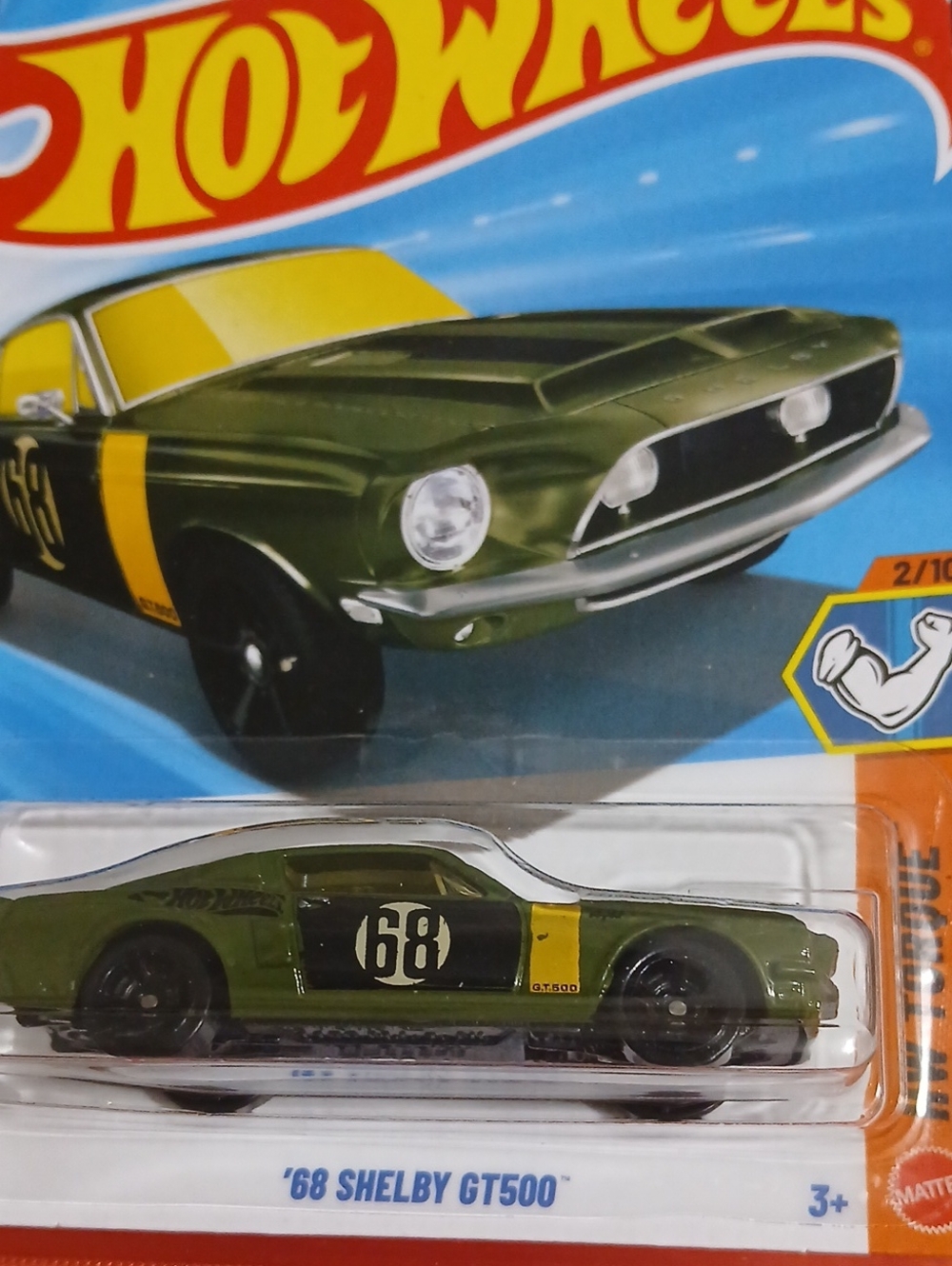 '68 Shelby GT500 Hot Wheels Car - Green & Yellow
